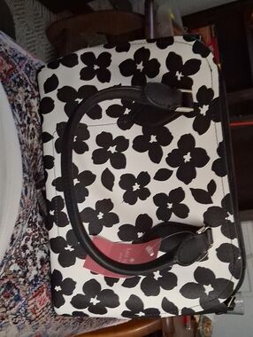 kate spade Black & White Floral Dome Satchel